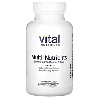 Vital Nutrients, Multi-Nutrients Without Boron, Copper &amp; Iron, 120  Vegetarian Capsules