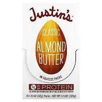 Justin&#x27;s Nut Butter, Classic Almond Butter, 10 Squeeze Packs, 1.15 oz (32 g) Each