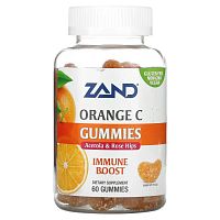 Zand, Orange C Gummies, Acerola & Rose Hips, Immune Boost, 60 Gummies