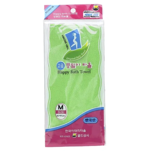 Goldsangsa, Happy Bath Towel, Medium, Green, 1 Count