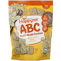 Happy Family Organics, Happy Tot, ABC, мультизлаковое печенье, органическая ваниль, овес и льняное семя, 125 г (4,4 унции)