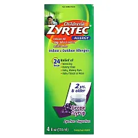 Zyrtec, Children&#x27;s Allergy, Relief Syrup,  2+ Years, Grape, 5 mg, 4 fl oz (118 ml)