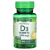 Nature&#x27;s Truth, Vitamin D3, High Potency , 250 mcg (10,000 IU), 100 Quick Release Softgels