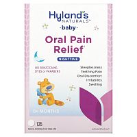 Hyland's Naturals, таблетки для облегчения боли в полости рта и спокойного сна у грудных детей, от 0 месяцев, 125 быстрорастворимых таблеток