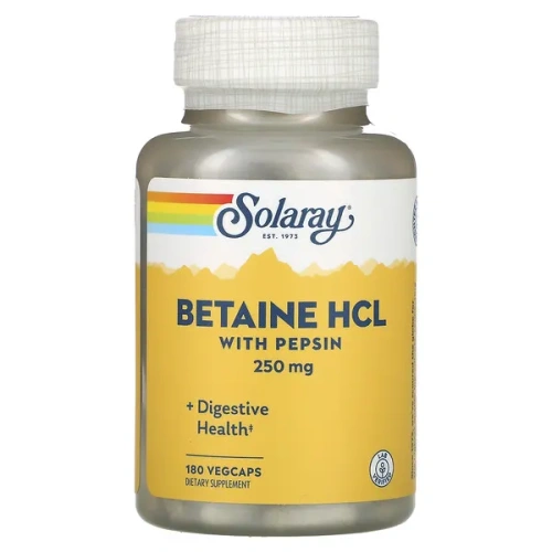 Solaray, Betaine HCL with Pepsin, 250 mg, 180 VegCaps