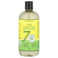 Seven Minerals, Pure Castile Soap, Unscented Mild &amp; Gentle, 16 fl oz