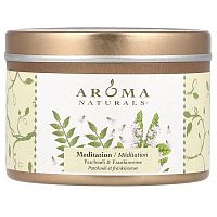 Aroma Naturals, Soy VegePure, Travel Tin Candle, Meditation, Patchouli &amp; Frankincense, 2.8 oz (79.38 g)