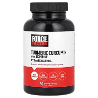 Force Factor, Turmeric Curcumin with BioPerine®, 90 Vegetable Capsules