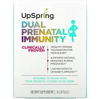 UpSpring, Dual Prenatal Immunity, средство для укрепления иммунитета в дородовой период, 30 капсул