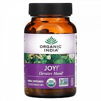 Organic India, Joy !, поднимает настроение, 90 вегетарианских капсул