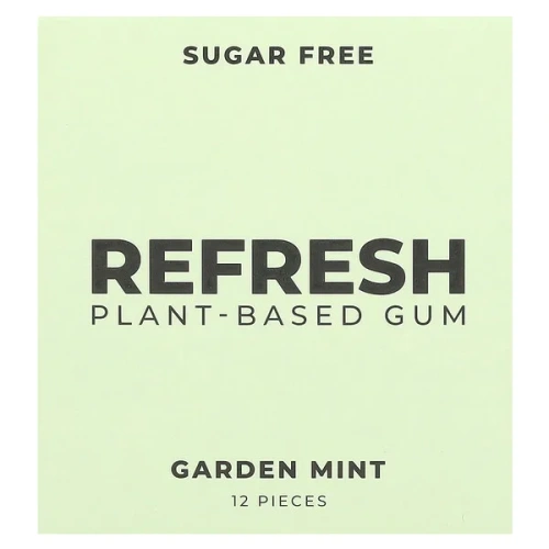 Refresh Gum, Plant-Based Gum, Garden Mint, 12 Pieces