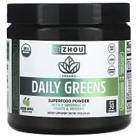 Zhou Nutrition, Organic Daily Greens, Green Apple, 5 oz (141.9 g)