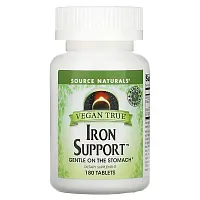 Source Naturals, Vegan True, Iron Support, 180 Tablets