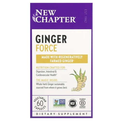 New Chapter, Ginger Force, 60 Vegetarian Capsules