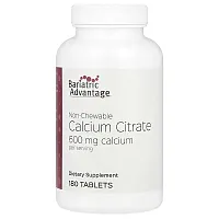 Bariatric Advantage, Non-Chewable Calcium Citrate, 600 mg, 180 Tablets (200 mg per Tablet)