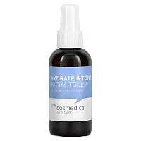 Cosmedica Skincare, Hydrate &amp; Tone Facial Toner, Rosewater + Witch Hazel, 4 oz (120 ml)