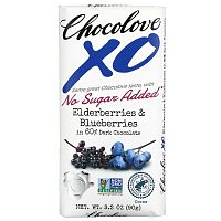 Chocolove, XO, бузина и голубика в 60% темном шоколаде, 90 г (3,2 унции)