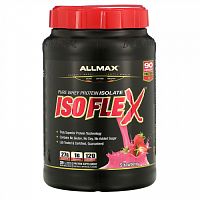 ALLMAX, Isoflex, 100% ультрачистый изолят сывороточного протеина (WPI - Технология ионной фильтрации), клубника, 2 фунта (907 г)