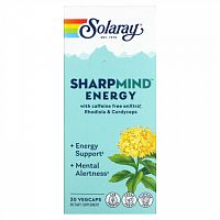 Solaray, SharpMind, Energy, 30 растительных капсул