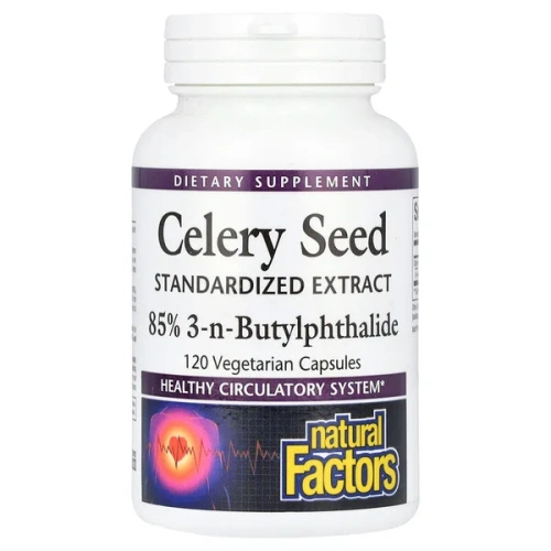 Natural Factors, Celery Seed, Standardized Extract, 120 Vegetarian Capsules