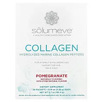 Solumeve, Collagen Peptides Plus Vitamin C &amp; Hyaluronic Acid, Pomegranate, 30 Packets, 0.19 oz (5.38 g) Each